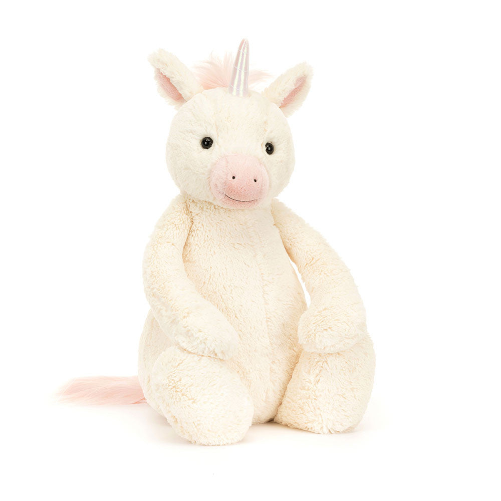 Jellycat Bashful Unicorn Really Big peluche unicorno gigante bianco con corno scintillante