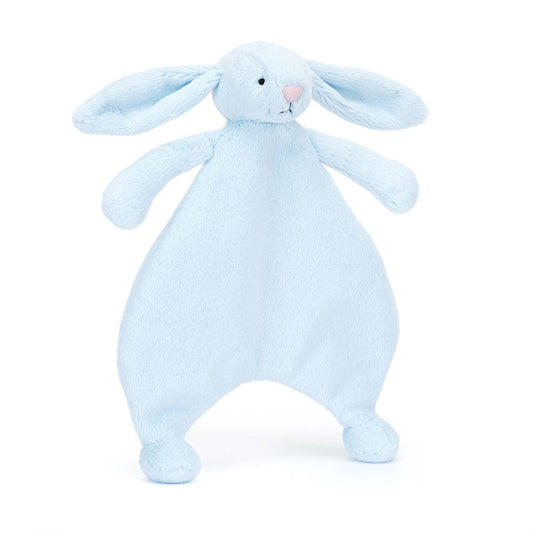 Jellycat Doudou Coniglietto Bashful Azzurro morbido con orecchie lunghe vista frontale