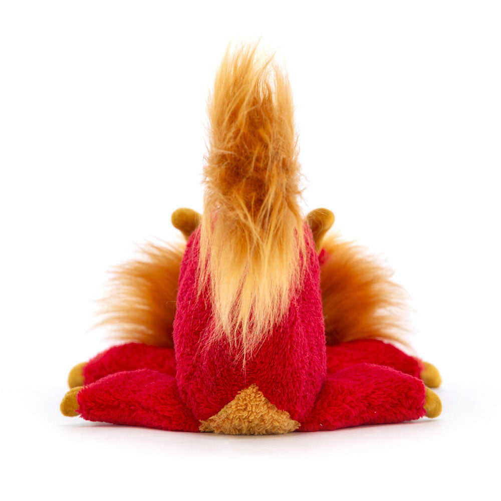 Retro Jellycat Festival Dragon peluche drago cinese rosso con coda dorata
