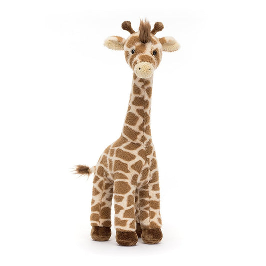 Jellycat Giraffa Dara peluche alto 56 cm con pelliccia maculata vista frontale