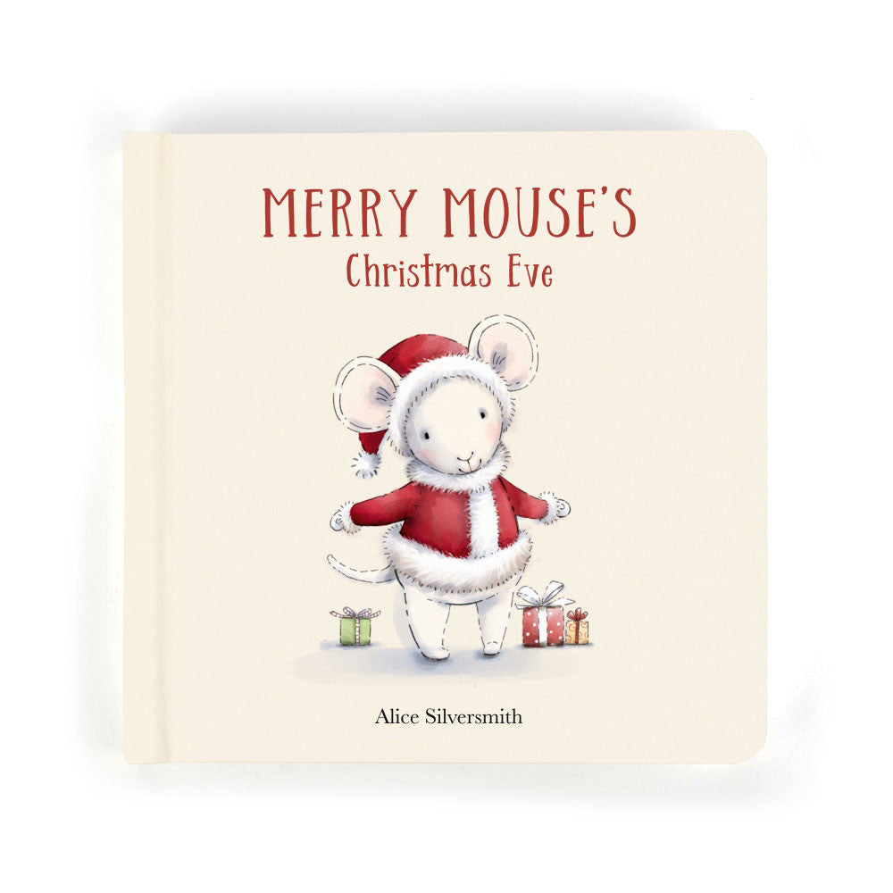 Libro Jellycat Merry Mouse’s Christmas Eve in inglese con copertina illustrata natalizia