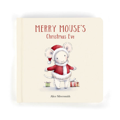 Libro Jellycat Merry Mouse’s Christmas Eve in inglese con copertina illustrata natalizia