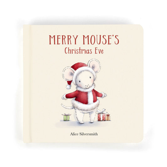 Libro Jellycat Merry Mouse’s Christmas Eve in inglese con copertina illustrata natalizia