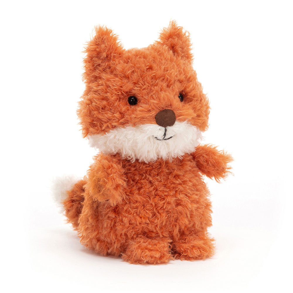 Peluche Jellycat Little Fox, dolce volpe arancione ultra morbida originale, adatta dalla nascita, disponibile da Apple Pie Milano.