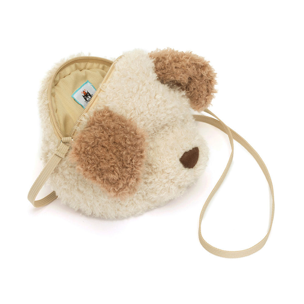 ellycat Little Pup Bag borsa peluche color cacao e crema