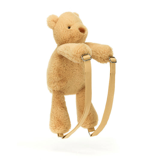 Zaino Jellycat Smudge Bear Backpack orso color miele vista frontale