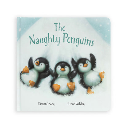 Libro Jellycat The Naughty Penguins in inglese con illustrazioni di pinguini