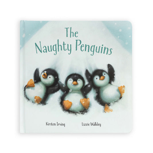 Libro Jellycat The Naughty Penguins in inglese con illustrazioni di pinguini