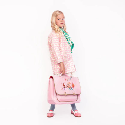 Bambina con Borsa Midi Mermaids Jeune Premier rosa decorata con sirene e dettagli marini