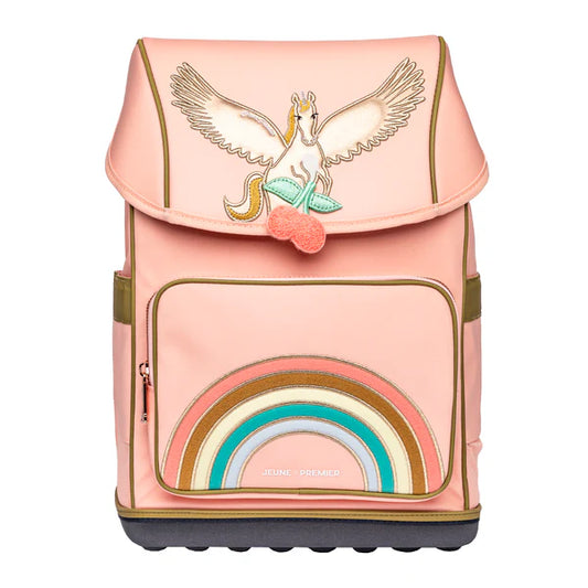 Zaino scuola Jeune Premier ErgoMaxx Pegasus ergonomico in PET riciclato, design Pegasus, perfetto per bambini 6–10 anni.