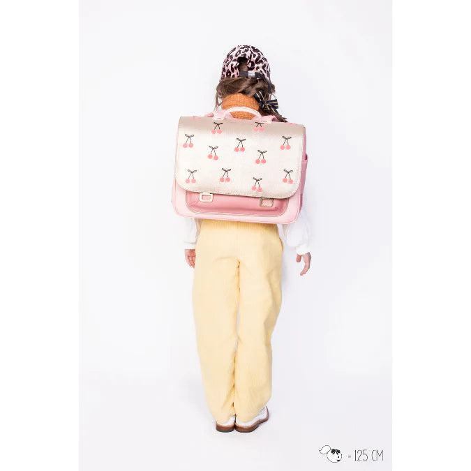 Bambina con zaino Cherry Pompon Jeune Premier – zaino colorato per scuola primaria