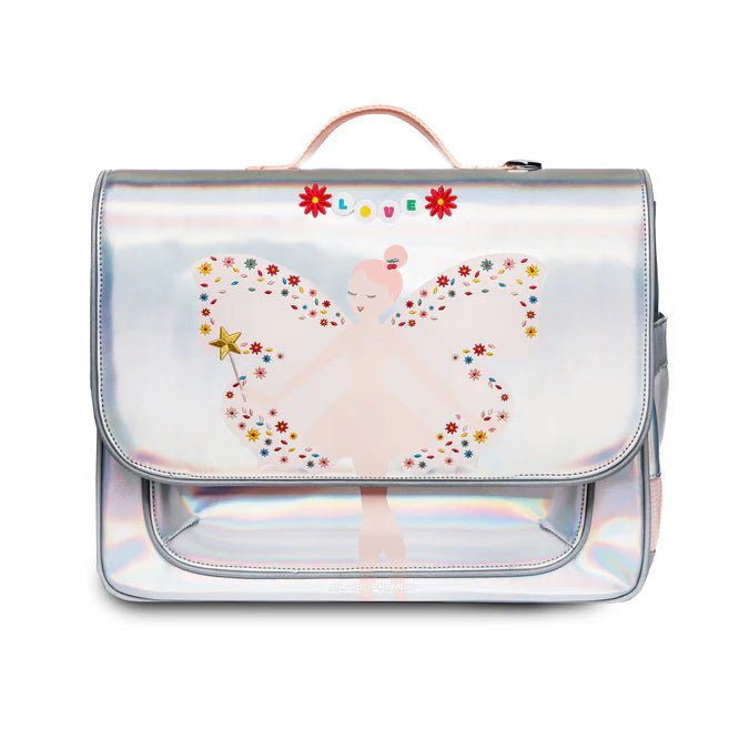 Cartella Jeune Premier It Bag Midi Magic Elf effetto iridescente con fata decorata per bambine della scuola primaria