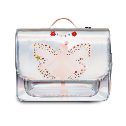 Cartella Jeune Premier It Bag Midi Magic Elf effetto iridescente con fata decorata per bambine della scuola primaria