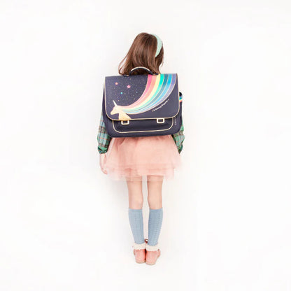 Bambina con zaino It Bag Midi Unicorn Gold – Jeune Premier scuola primaria