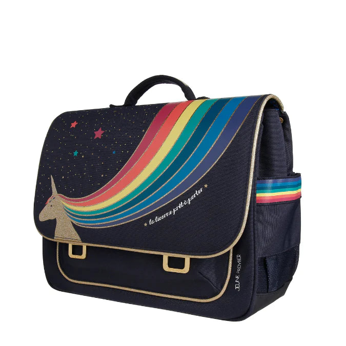 Zaino Jeune Premier It Bag Midi Unicorn Gold – cartella scolastica bambina con unicorni e dettagli dorati
