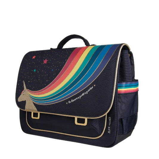 Zaino Jeune Premier It Bag Midi Unicorn Gold – cartella scolastica bambina con unicorni e dettagli dorati