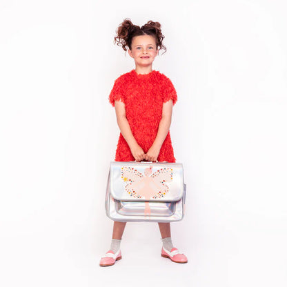 Bambina con cartella Jeune Premier Magic Elf iridescente per la scuola primaria