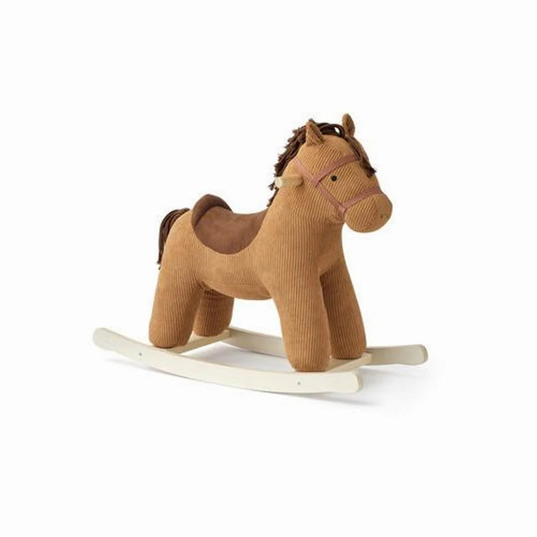 Cavallo a dondolo Vera Kid’s Concept in velluto a coste con base in legno FSC