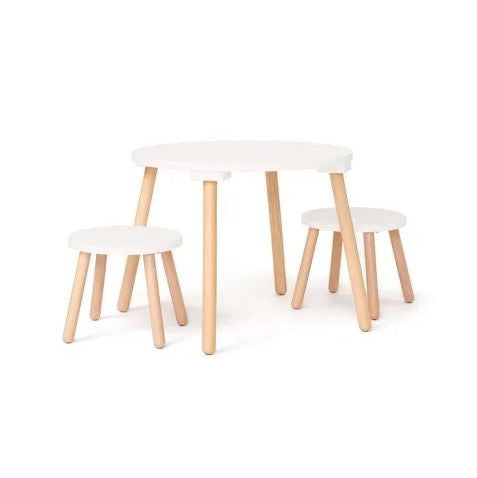 Set tavolo e 2 sgabelli Kid’s Concept Kid’s Base bianco in stile nordico