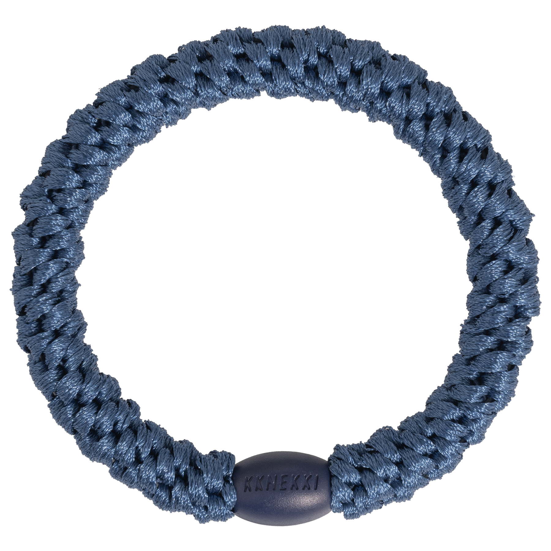 Kknekki Indigo originale, elastico per capelli intrecciato blu indaco che può essere indossato anche come braccialetto.