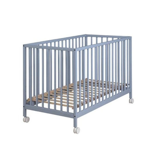Lettino Micuna Mountain 120x60 in legno azzurro con barre tonde