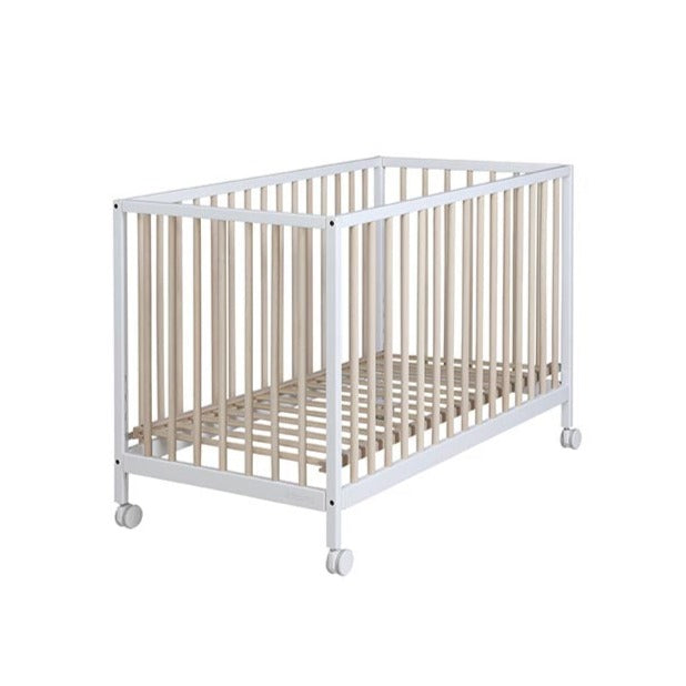 Lettino Micuna Mountain 120x60 in legno bianco con barre tonde