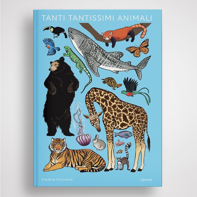 Libro bambini Tanti Tantissimi Animali Ippocampo grande bestiario illustrato