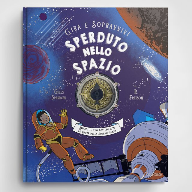 Libro-gioco per bambini Sperduto nello Spazio con ruota interattiva