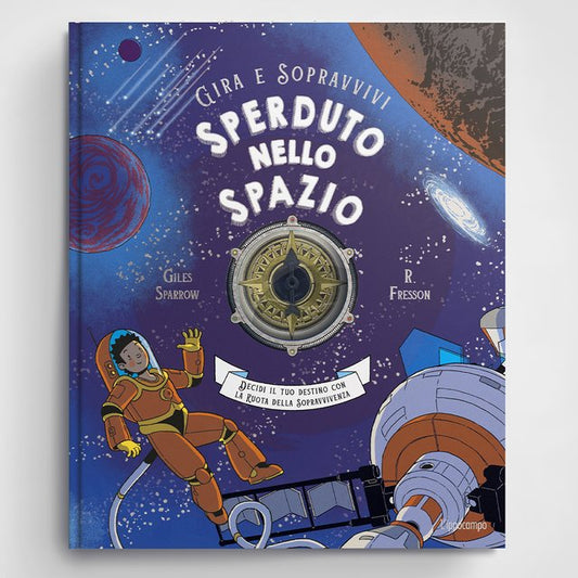 Libro-gioco per bambini Sperduto nello Spazio con ruota interattiva