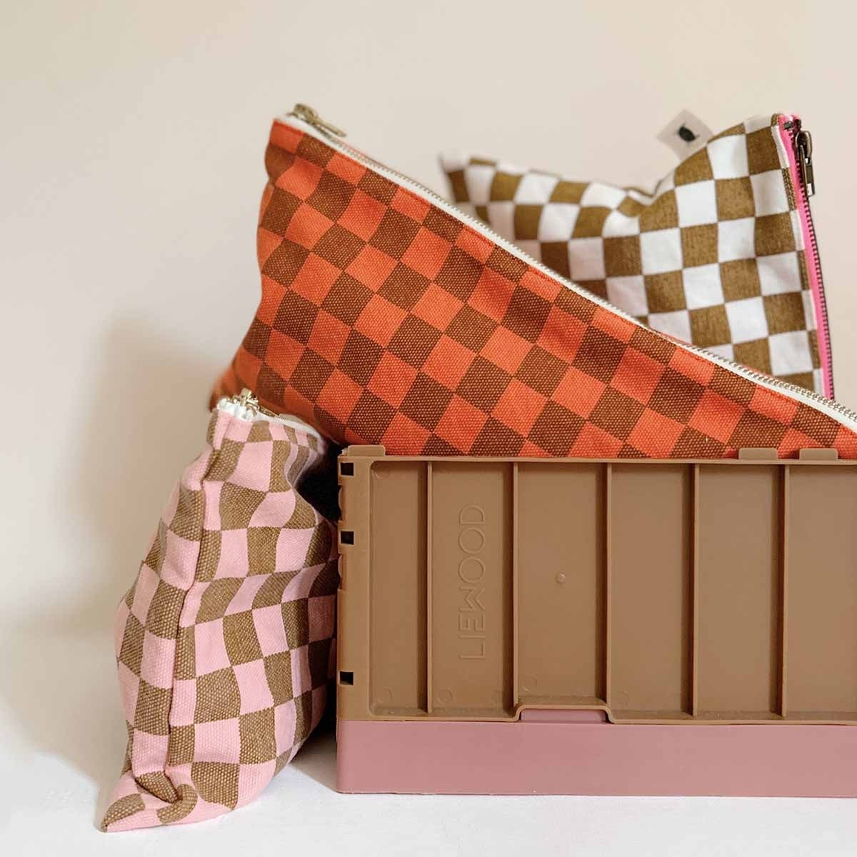Pochette Lili Quadretti Corallo e Caramello - Apple Pie