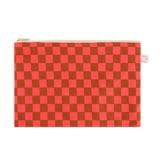 Pochette Lili Quadretti Corallo e Caramello - Apple Pie