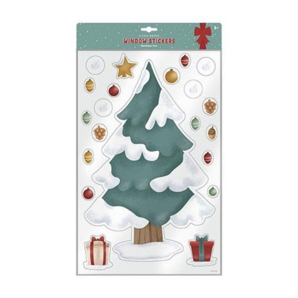 Adesivi per finestra Little Dutch albero di Natale multicolore con decorazioni natalizie