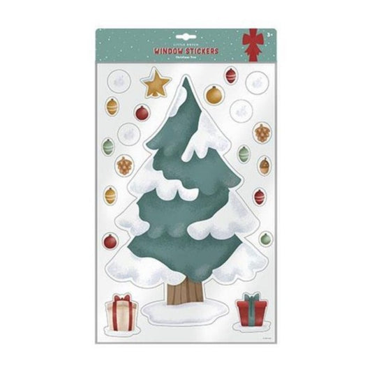 Adesivi per finestra Little Dutch albero di Natale multicolore con decorazioni natalizie