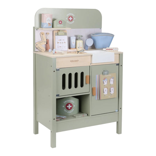 Banco da veterinario in legno Little Dutch con accessori medici per bambini