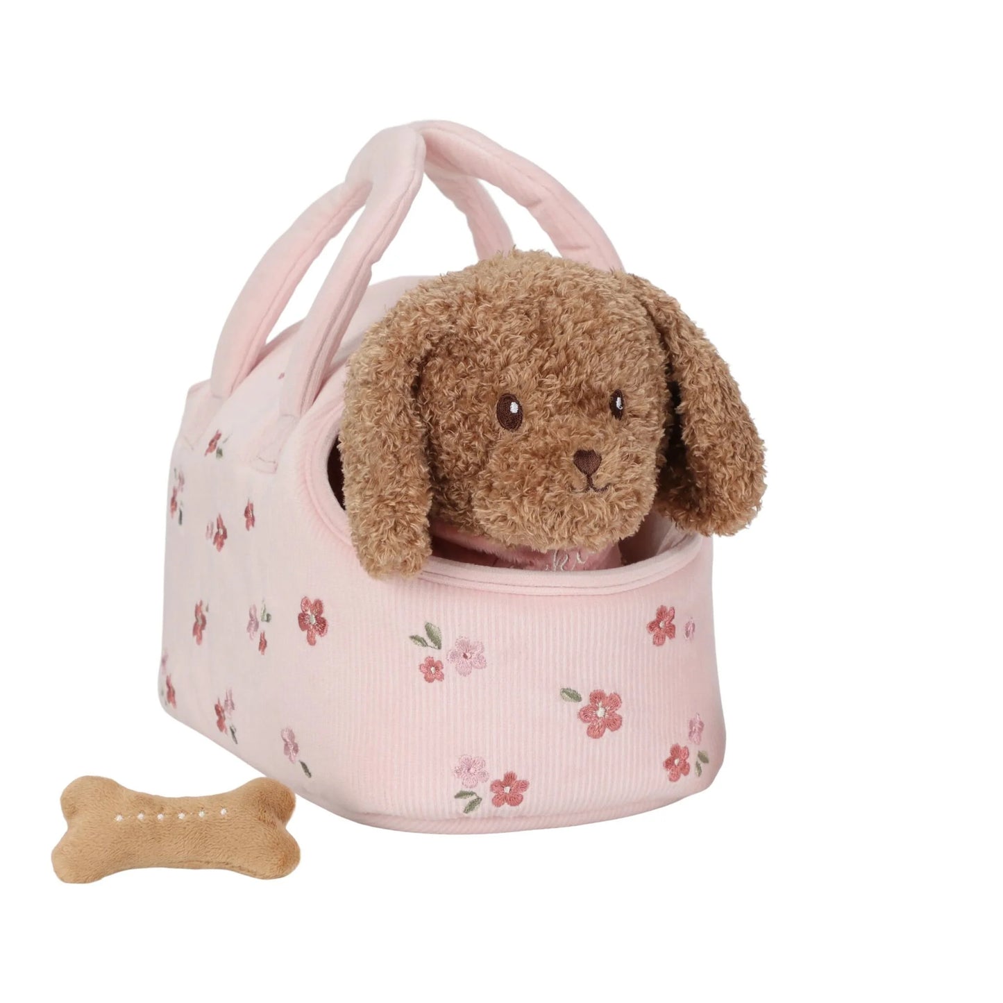 cagnolino Jackie Little Dutch con borsa rosa e ossetto giocattolo
