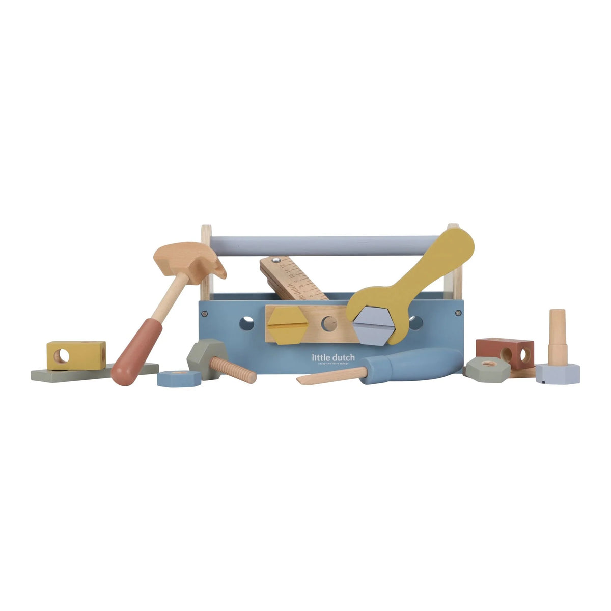 Cassetta degli attrezzi in legno Little Dutch colore blu con utensili