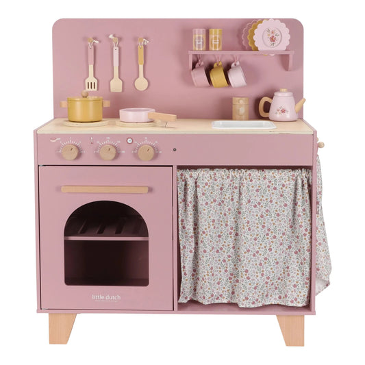 Cucina in legno rosa Little Dutch con accessori
