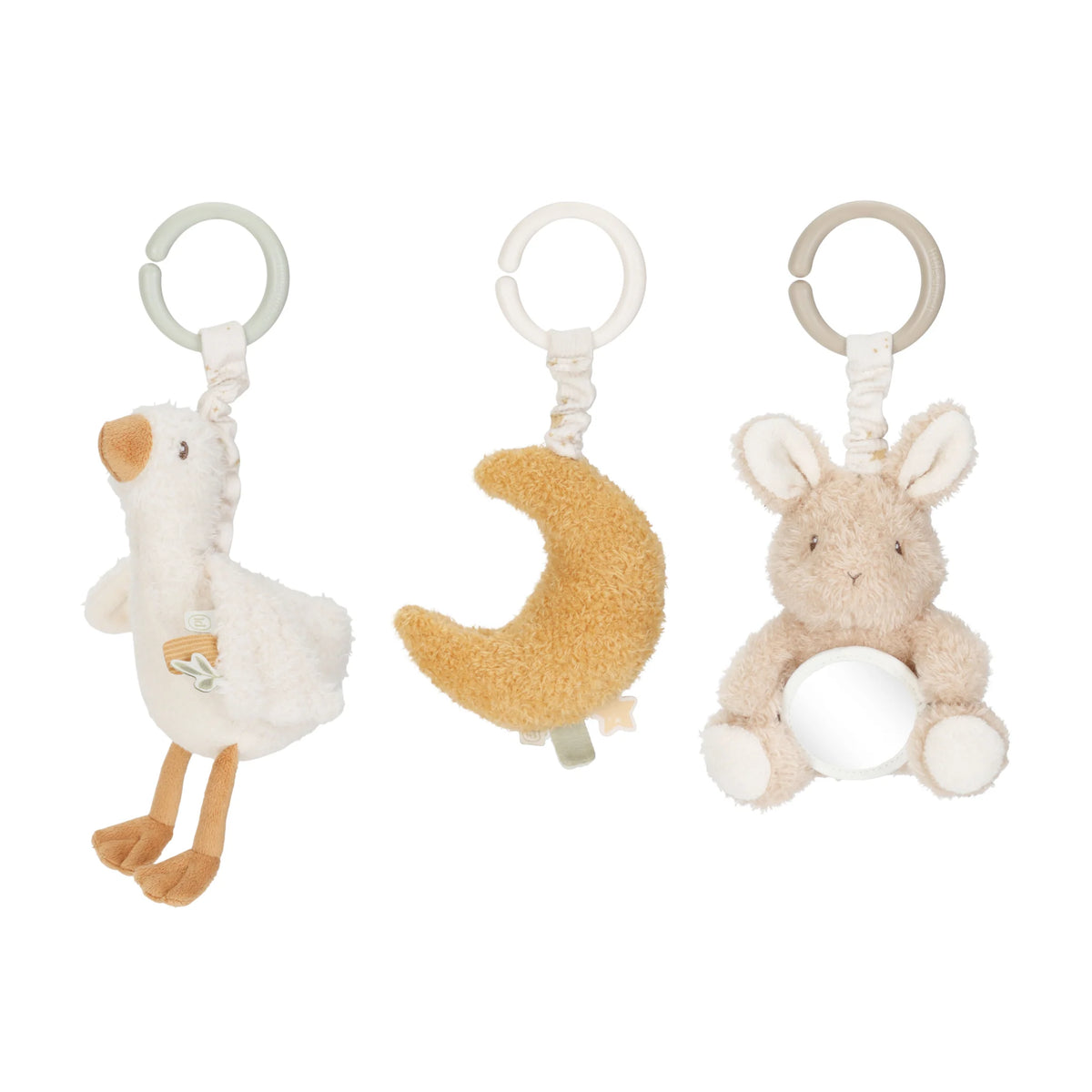 Little Dutch Newborn Naturals LD8420 set giochi sensoriali multicolore per neonati con sonaglini e texture morbide da passeggino