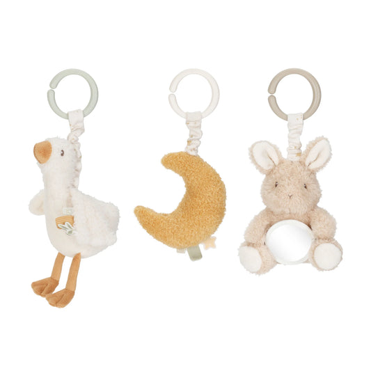 Little Dutch Newborn Naturals LD8420 set giochi sensoriali multicolore per neonati con sonaglini e texture morbide da passeggino