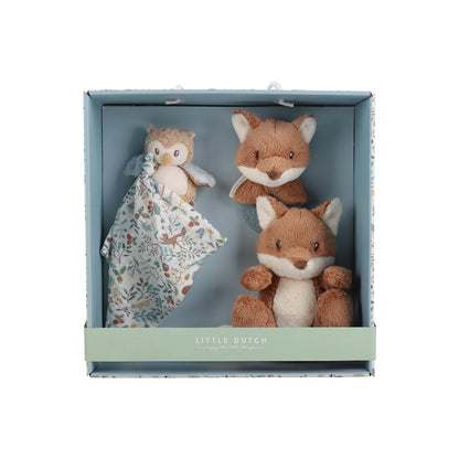 Set regalo nascita Little Dutch Forest Friends con doudou, sonaglio e anello dentizione