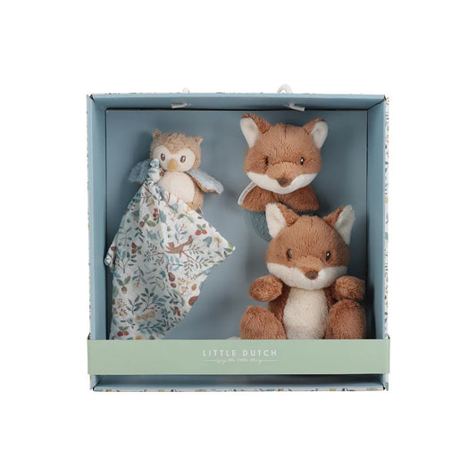 Set regalo nascita Little Dutch Forest Friends con doudou, sonaglio e anello dentizione