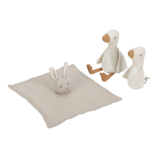 Set regalo neonato Little Dutch beige con copertina, sonaglino e anello dentizione