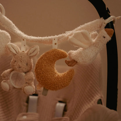 Stroller toy Little Dutch Newborn Naturals beige con sonaglio