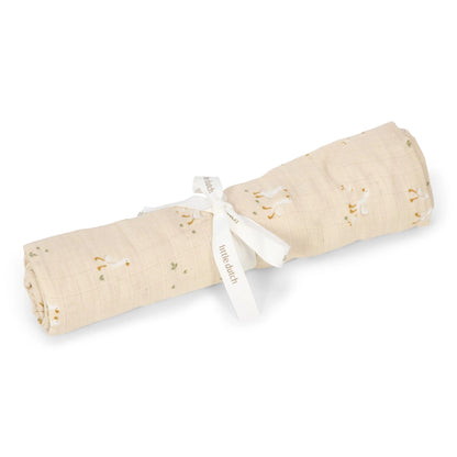 Swaddle Little Dutch 120×120 Beige Little Goose su sfondo bianco