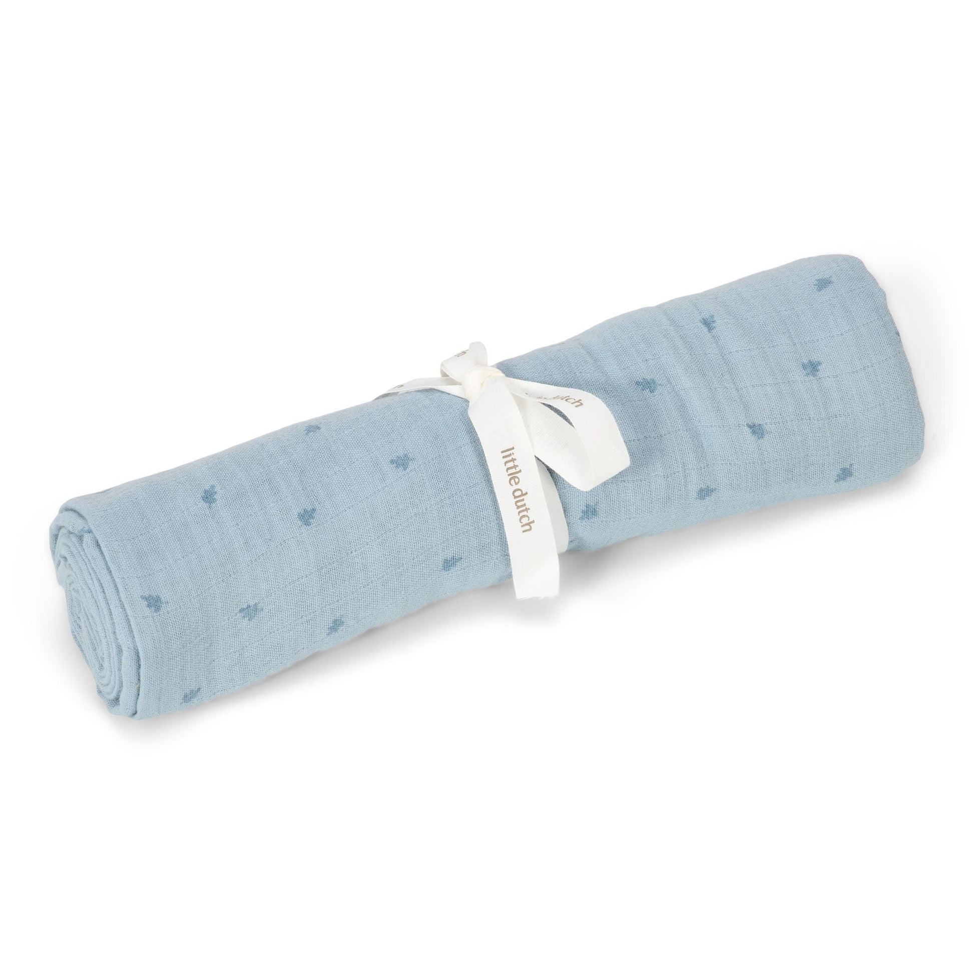 Swaddle Little Dutch blu in mussola cotone biologico 120x120 cm