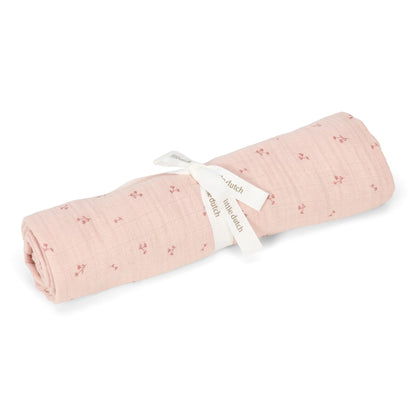 Swaddle Little Dutch Pure Blossom 120×120 in mussola rosa