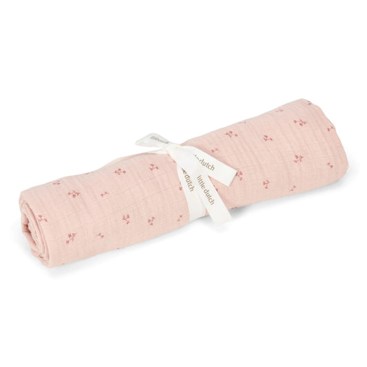 Swaddle Little Dutch Pure Blossom 120×120 in mussola rosa