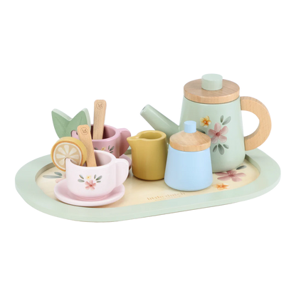 Little Dtch tea set in legno e dcorazioni floreali