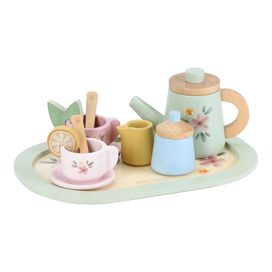 Little Dtch tea set in legno e dcorazioni floreali