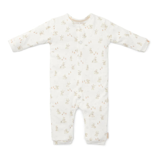 Tutina neonato Little Dutch Baby Bunny bianca in cotone biologico